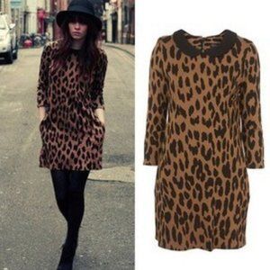 Topshop leopard print Peter Pan collar dress